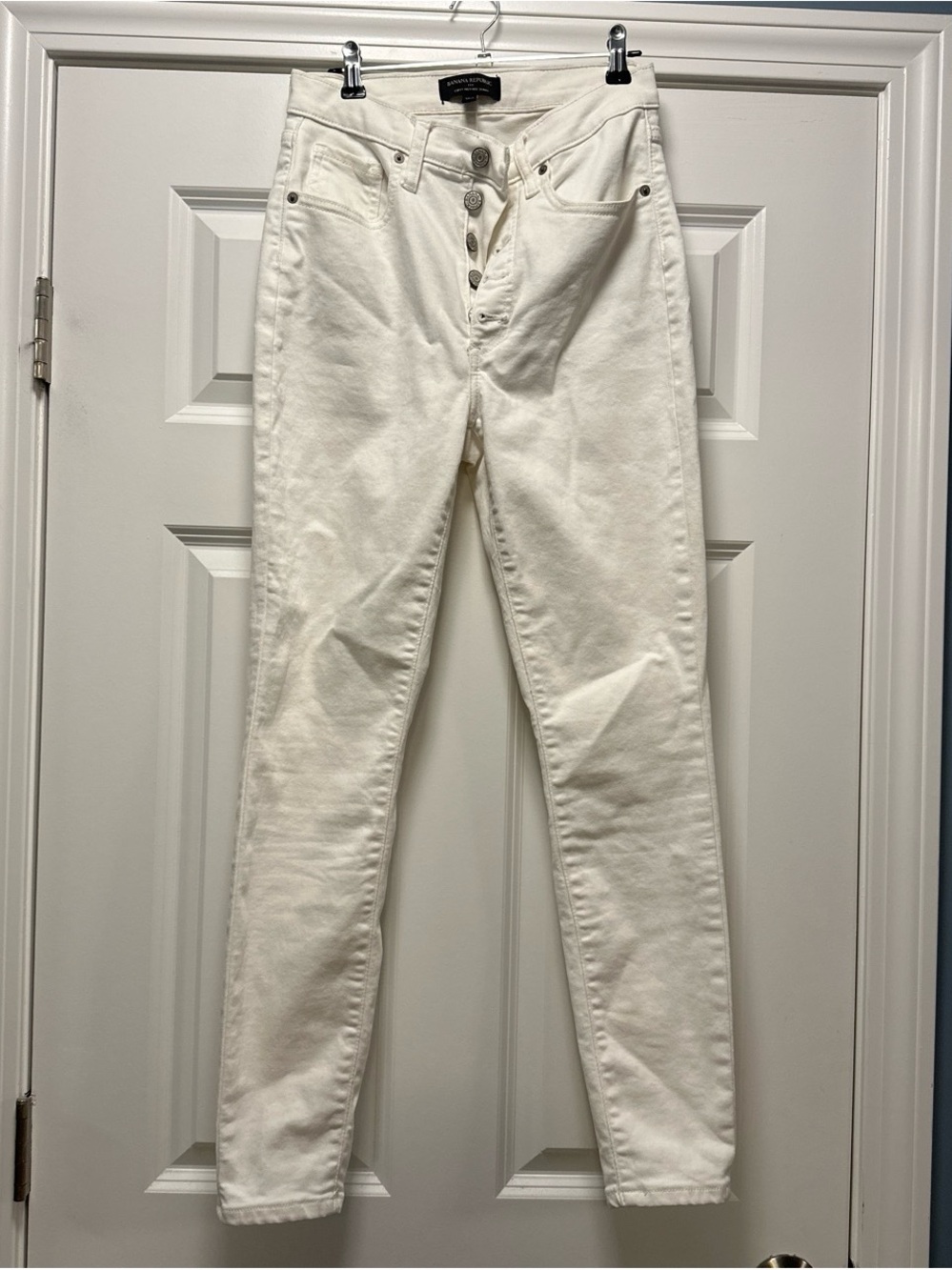 Banana Republic White Skinny High-Rise Jeans